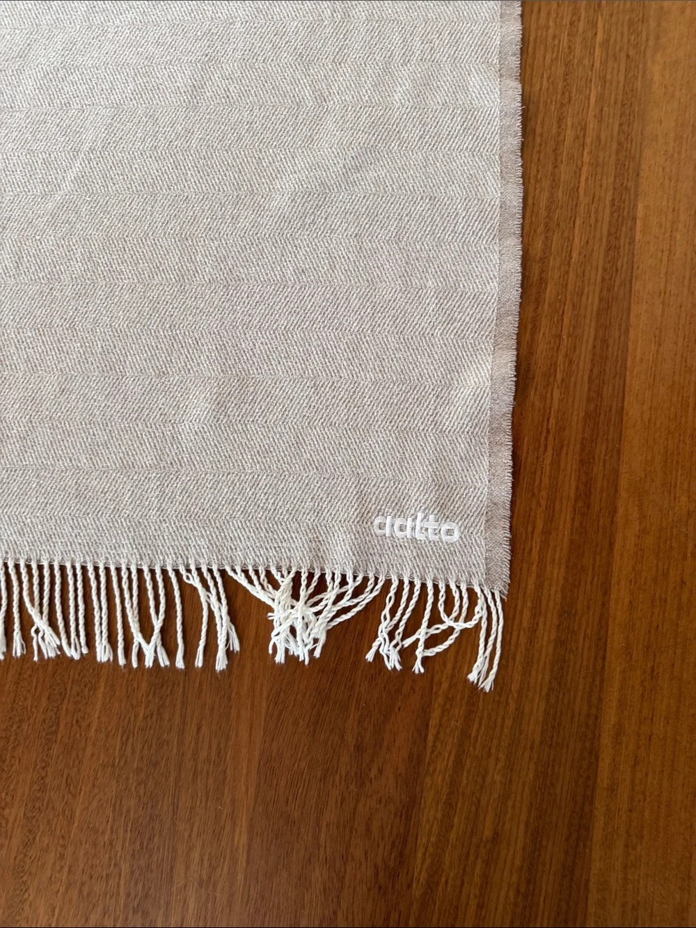 Cream Herringbone Throw Blanket 64”x54”